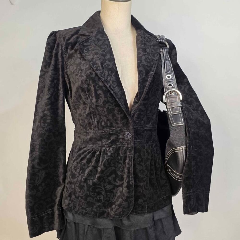 Y2k Damask Brocade Blazer Jacket Goth Dark Academia Whimsigoth Size 8